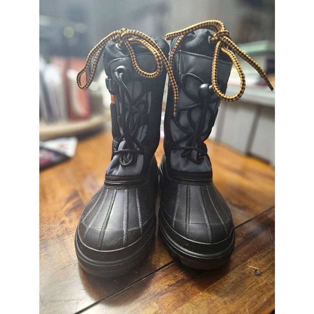 Snow Prince Rubber Boots Cinch Secure Closure Inner Bootie Unisex Kids Size 1